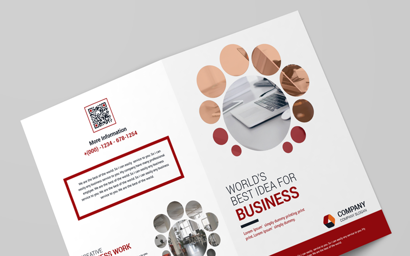 Download Фирменный стиль "Bi-Fold Brochure - Corporate Identity Template" / Bi-Fold Brochure - Corporate Identity Template - Фирменный стиль на тему графика art blue brochure colorful computer corporate creative graphics green hi-quality id kit internet lif let logo magazine modern official professional