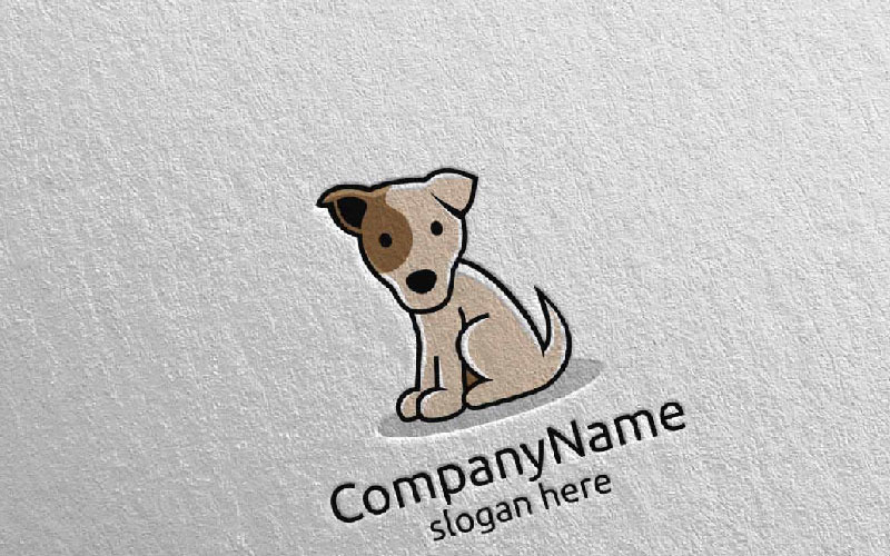 Собака для зоомагазину, ветеринарії або любителя собак концепція 4 логотип шаблон