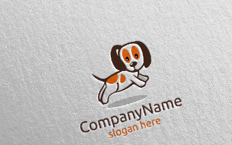 Pet Shop, Veterinary veya Dog Lover Concept 6 için Köpek Logo Şablonu