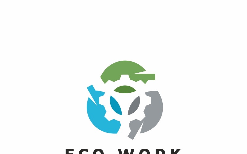 Download Шаблон логотипа "Eco Work Logo Template" / Eco Work Logo Template - Шаблон логотипа на тему графика echo eco logo template ecology electric electricity energy engine factory fuel gear green greenworks industrial industry job leaf machine machinery