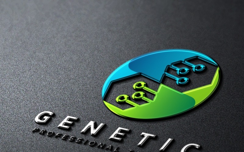 Download Шаблон логотипа "Genetic Dna Tech Logo Template" / Genetic Dna Tech Logo Template - Шаблон логотипа на тему графика biology biomedical biotechnology body colorful dna evolution exact gene genetic genome health helix hexagon hive hospital human knowledge lab laboratory