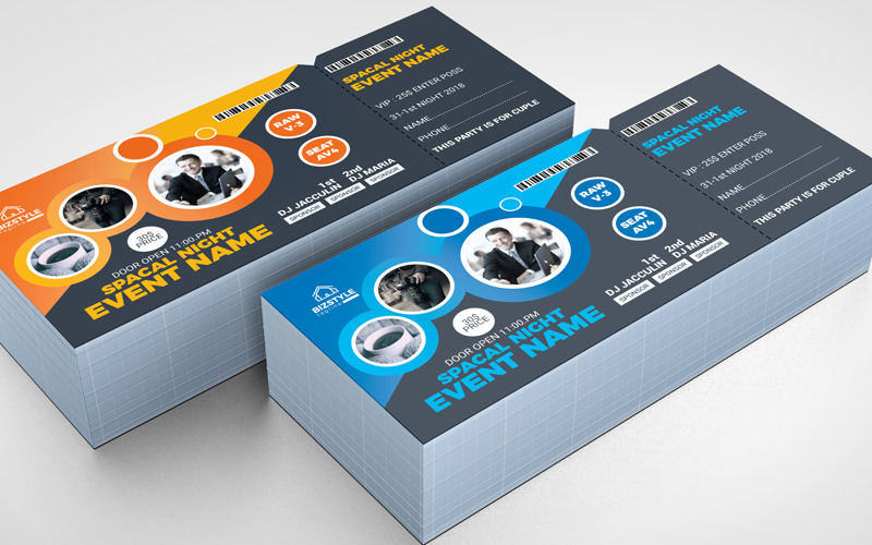 Download Фирменный стиль "Party Event Ticket - Corporate Identity Template" / Party Event Ticket - Corporate Identity Template - Фирменный стиль на тему графика ticket event 2020 party couple meetup cinema concert carnival invitationundefined