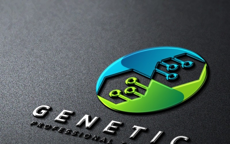 Plantilla de logotipo de tecnología genética de ADN