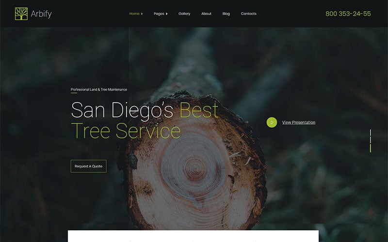 Arbify - Motyw WordPress z arborystą i przycinaniem drzew
