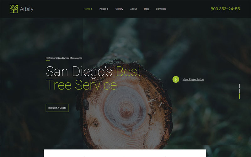 Arbify - WordPress-tema för Arborist and Tree Trimming Service