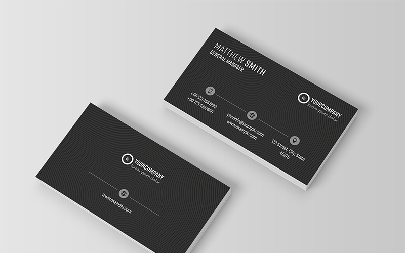 Download Фирменный стиль "Business Card Layout with Black Circles - Corporate Identity Template" / Business Card Layout with Black Circles - Corporate Identity Template - Фирменный стиль на тему графика business,card,clean,company,corporate,creative,design,elegant,marketing,minimalist,modern,personnel,photo,unique,visiting,style,print,template