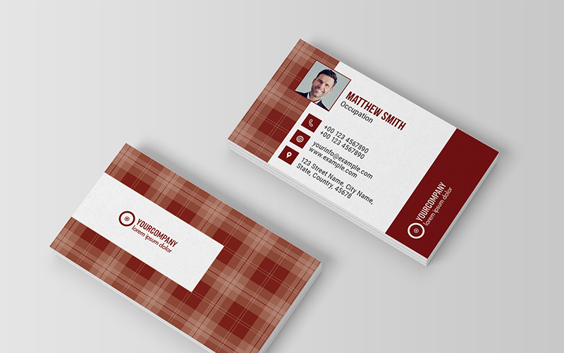 Download Фирменный стиль "Business Card Layout with Red Pattern Elements - Corporate Identity Template" / Business Card Layout with Red Pattern Elements - Corporate Identity Template - Фирменный стиль на тему графика business,card,clean,company,corporate,creative,design,elegant,marketing,minimalist,modern,personnel,psd,unique,visiting,style,print,template