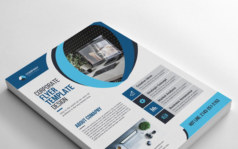 Download Фирменный стиль "Business Flyer - Corporate Identity Template" / Business Flyer - Corporate Identity Template - Фирменный стиль на тему графика psd flyer corporate liflet computer internet stationery poster id kit blue hi-quality official sample business logo professional modern art standard