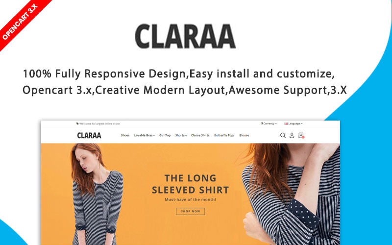Claraa Fashion Responsive Theme OpenCart-mall