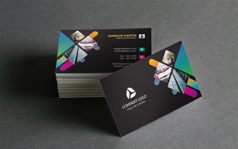 Dark Color Business Card - Corporate Identity Template