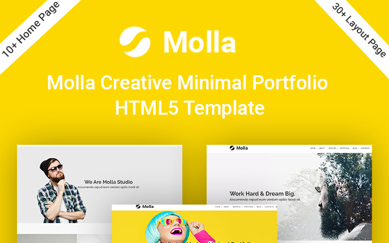 HTML-Website-Vorlage für Molla Creative Minimal Portfolio