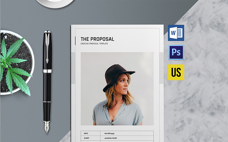 Download Фирменный стиль "Minimal Proposal - Corporate Identity Template" / Minimal Proposal - Corporate Identity Template - Фирменный стиль на тему графика us letter agency black&amp;amp;white clean creative editable photoshop proposal minimal design minimalist ms word printable gray b&amp;amp;w