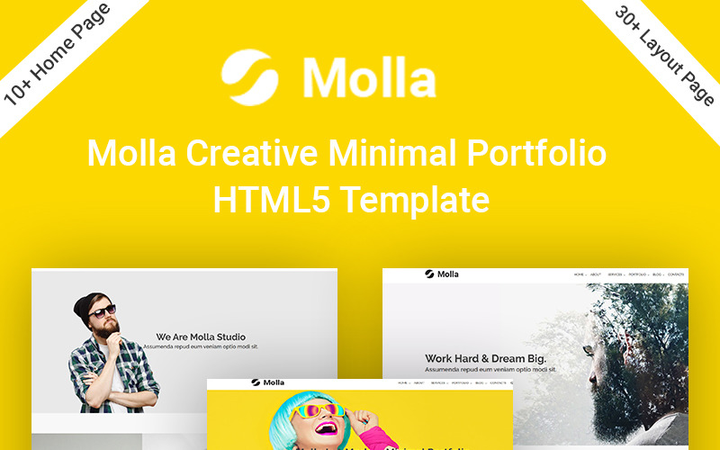 Molla创意最小组合HTML5网站模板