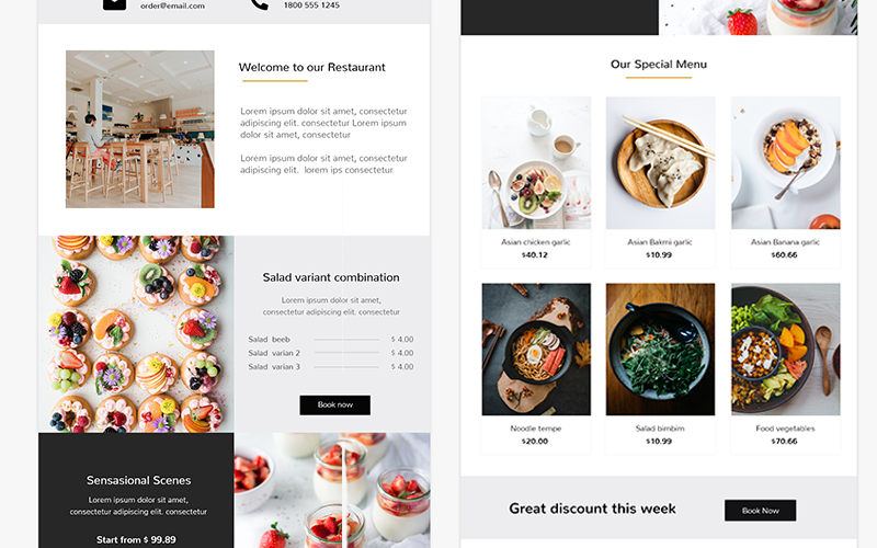 MyFoody - responsywny szablon newslettera restauracji