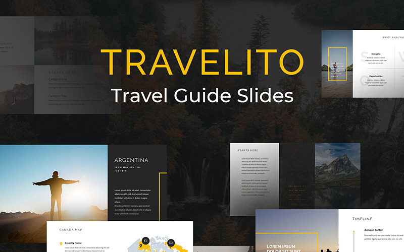 Plantilla de PowerPoint - diapositivas de la guía de viajes Travelito