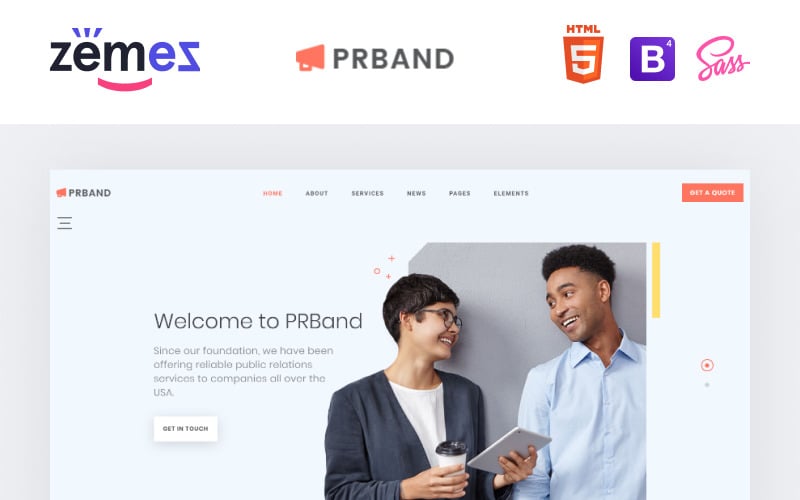 PRBand - Modelo de site de agência de RP