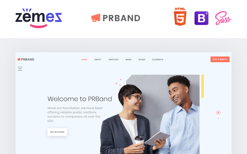 PRBand - шаблон сайта PR агентства
