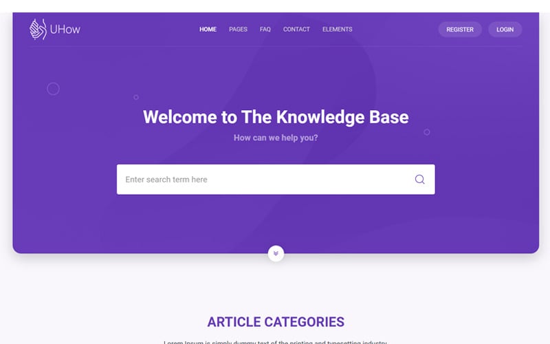 UHow-Helpdesk и шаблон веб-сайта базы знаний и документации