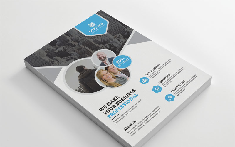 Download Фирменный стиль "Blue Color Flyer - Corporate Identity Template" / Blue Color Flyer - Corporate Identity Template - Фирменный стиль на тему графика print dl flyer template gift card bundle all in one trifold giftcard resume corporate creative corporate id studio photo multimedia