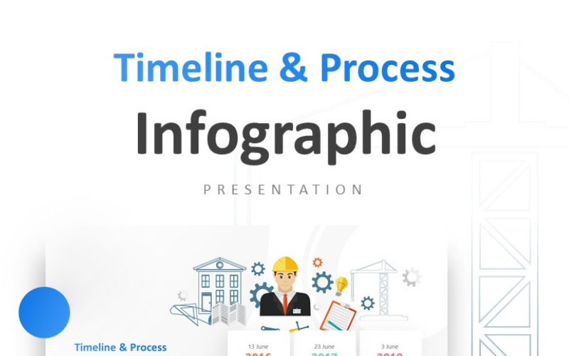 Byggbranschen Ilustration med PowerPoint-mall för planpresentation