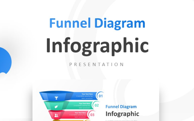 Colorful 3D Funnel Diagram Presentation PowerPoint template