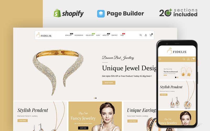 fidelis jewellery store тема shopify