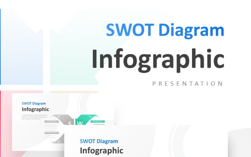 4 Creative Arrows Szablon prezentacji SWOT PowerPoint