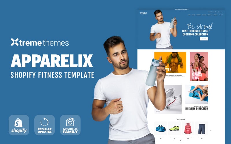 Modelo de eCommerce de Fitness da Apparelix Shopify Tema da Shopify