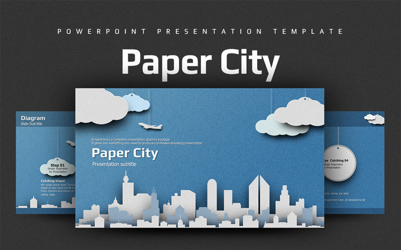 Papierowe Miasto Papierowe Miasto Szablon PowerPoint