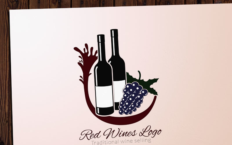 Шаблон логотипа красных вин