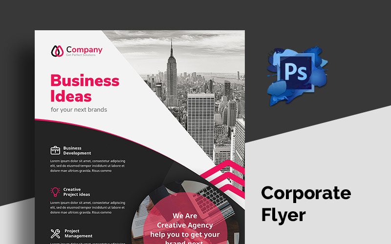 Download Фирменный стиль "Flyer - 01 - Corporate Identity Template" / Flyer - 01 - Corporate Identity Template - Фирменный стиль на тему графика a4 ad advert advertisement advertising agency business flyer clean company corporate creative design leaflet magazine marketing professional promotion prospectus psdundefined