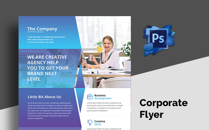 Download Фирменный стиль "Flyer - 02 - Corporate Identity Template" / Flyer - 02 - Corporate Identity Template - Фирменный стиль на тему графика a4 ad advert advertisement advertising agency business flyer clean company corporate creative design leaflet magazine marketing professional promotion prospectus psdundefined