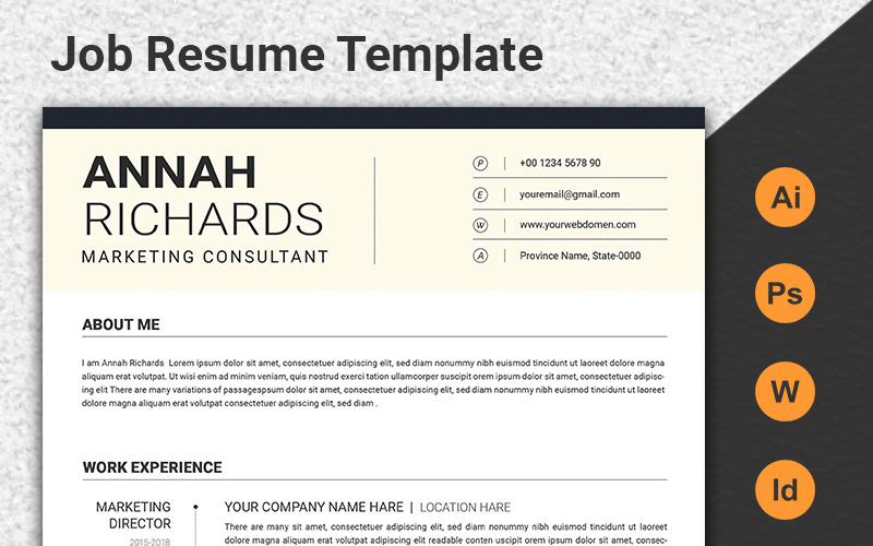 Download Резюме "Minimal CV/ Resume Template" / Minimal CV/ Resume Template - Резюме на тему графика cv rsume template fully layered a4 paper size modern minimal letter profational creative eaditable word indesign cvdesign docx jobecv elegent