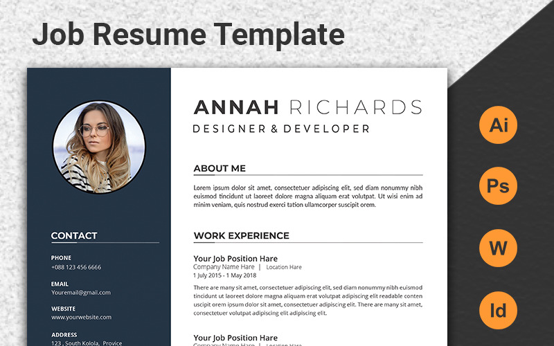 Download Резюме "Minimal Word CV Resume Template" / Minimal Word CV Resume Template - Резюме на тему графика cv rsume template fully layered a4 paper size modern minimal letter profational creative eaditable word indesign cvdesign docx jobecv elegent