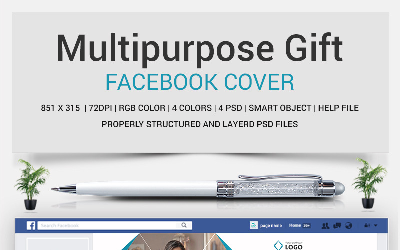 Multifunctioneel geschenk Facebook Tijdlijn Cover Social Media-sjabloon