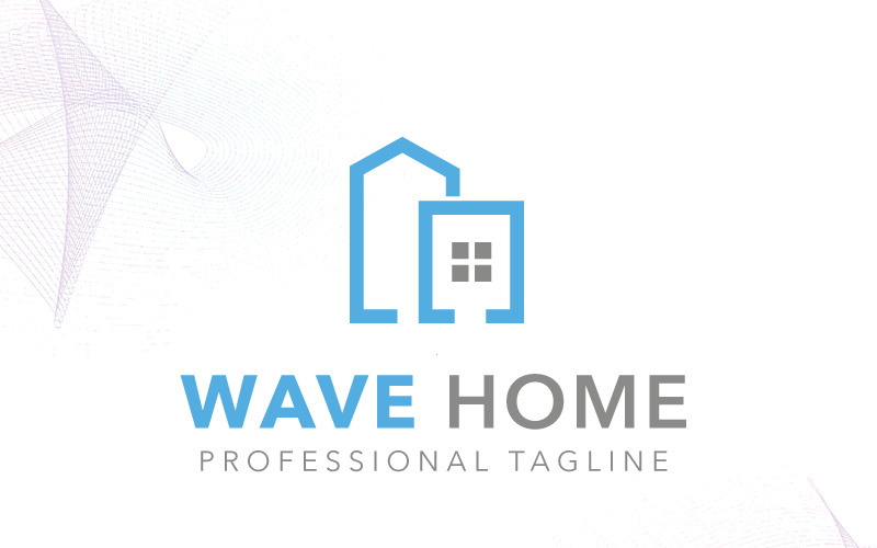Plantilla de logotipo de Wave Home
