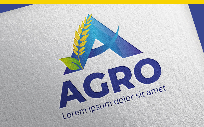 Download Шаблон логотипа "Agro Logo Template" / Agro Logo Template - Шаблон логотипа на тему графика garden plant agriculture logo leaf corn grain brand branding