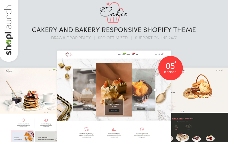 Cakie - Responsivt Shopify-tema för Cakery & Bakery