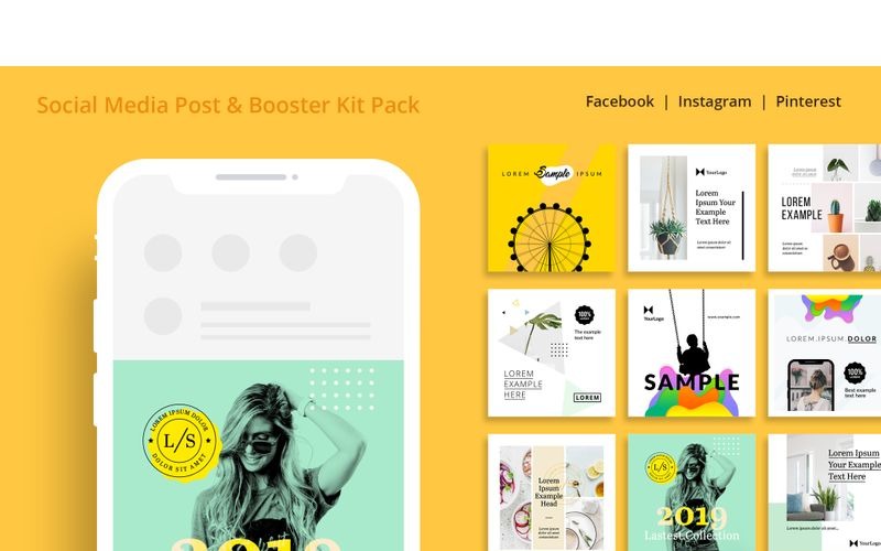 Elementi dell'interfaccia utente di Social Media Booster Kit Pack