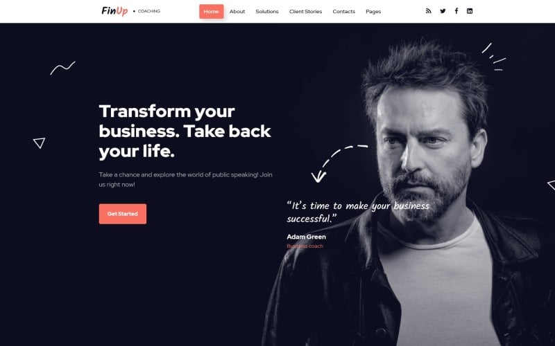 FinUp - шаблон веб-сайту для бізнес-тренерів