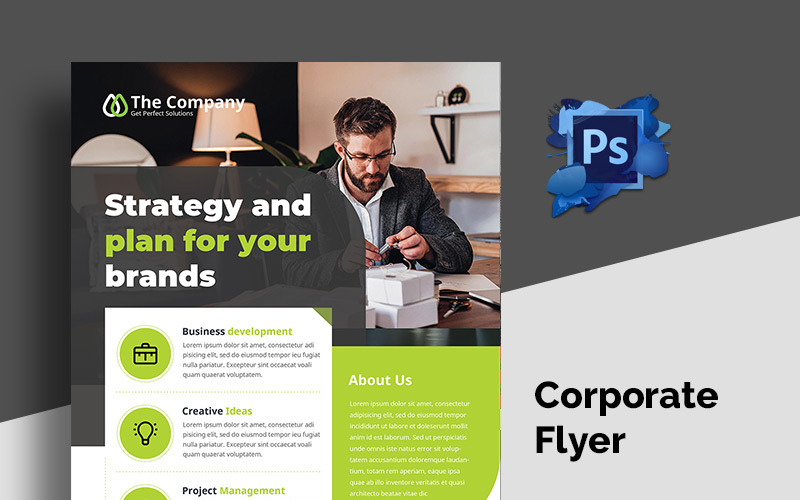 Download Фирменный стиль "Flyer-03 - Corporate Identity Template" / Flyer-03 - Corporate Identity Template - Фирменный стиль на тему графика a4 ad advert advertisement advertising agency business flyer clean company corporate creative design leaflet magazine marketing professional promotion prospectus psdundefined