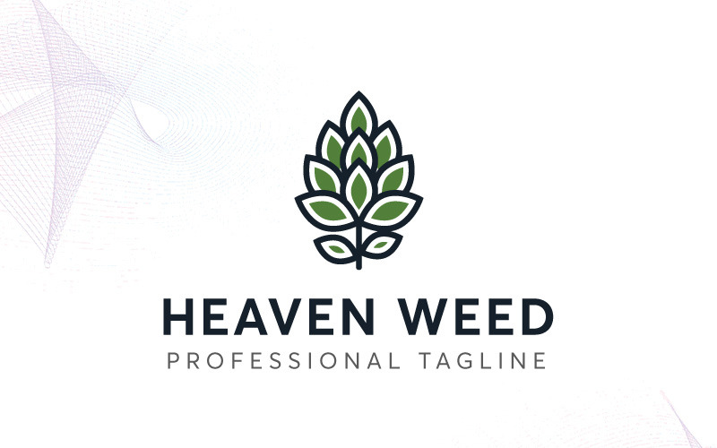 Download Шаблон логотипа "Heaven Weed Logo Template" / Heaven Weed Logo Template - Шаблон логотипа на тему графика drop drug ganja green health heart hemp herb herbal legal business logo logotype love marijuana medical medical marijuana medicine nature