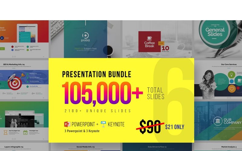 Mega Bundle шаблон PowerPoint