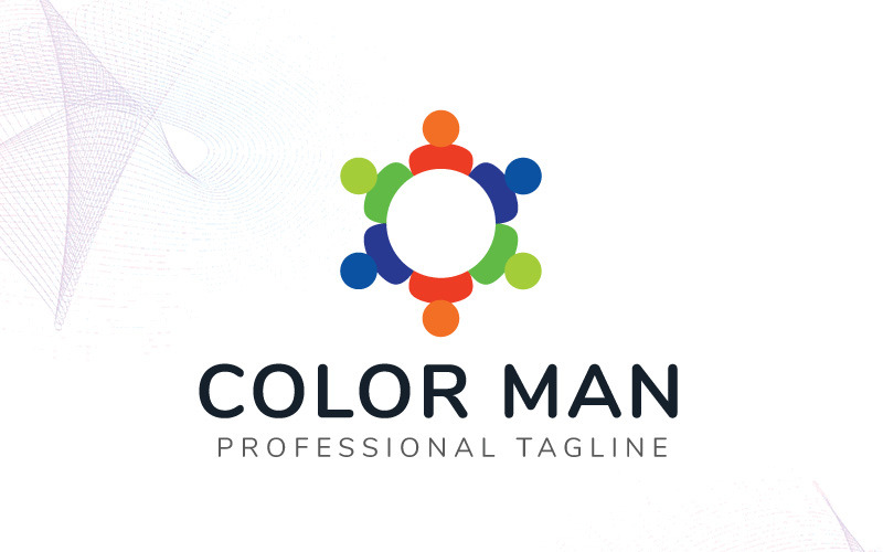 Modèle de logo homme couleur