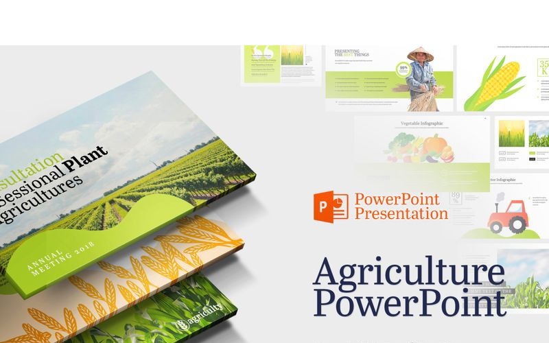 Plantilla de PowerPoint - casa de campo y agricultura
