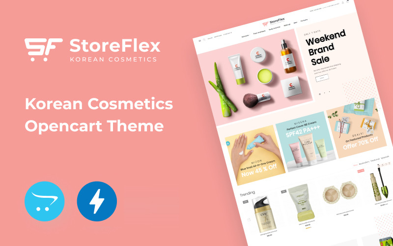 StoreFlex - Koreansk kosmetikmall för e-handel OpenCart-mall