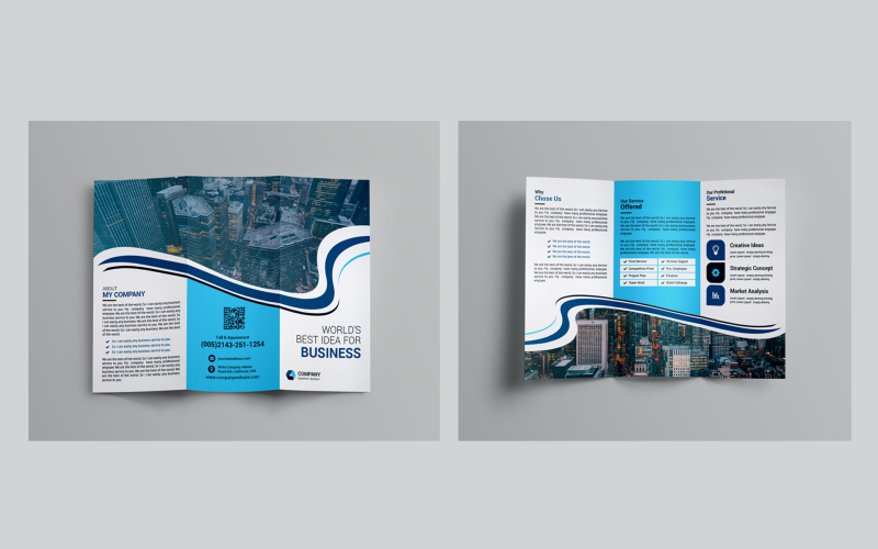 Download Фирменный стиль "Tri-Fold Brochure - Corporate Identity Template" / Tri-Fold Brochure - Corporate Identity Template - Фирменный стиль на тему графика art blue brochure colorful computer corporate creative graphics green hi-quality id kit internet lif let logo magazine modern official professional