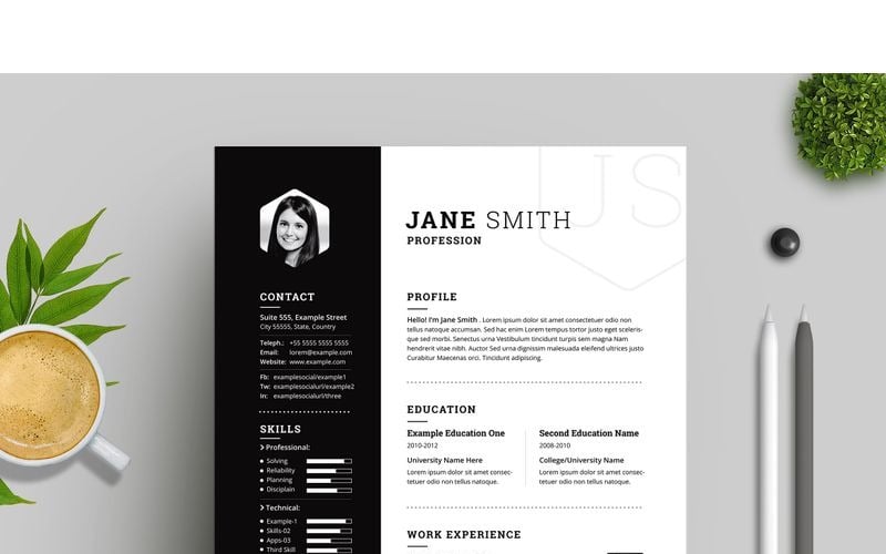 Download Black Sidebar Resume Template - Резюме На Тему Графика