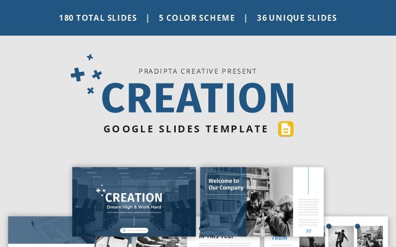 Creatie - Creatieve en elegante zakelijke sjabloon Google Presentaties