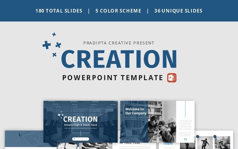 创作 - 创意优雅的商业PowerPointTemplate PowerPoint模板